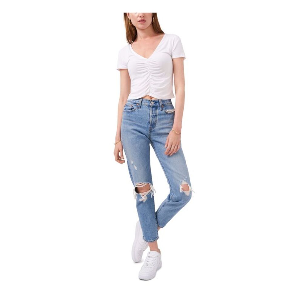 1. STATE Womens Stretch Short Sleeve V Neck T-Shirt